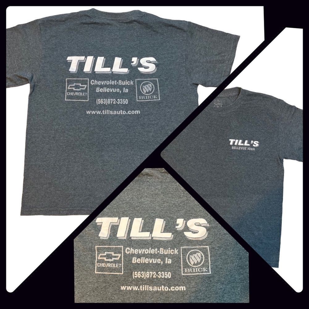 Till’s Automotive gray vintage mechanic shop T-shirt